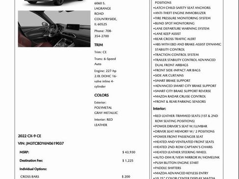 Used 2022 MAZDA CX-9 Carbon Edition image 2