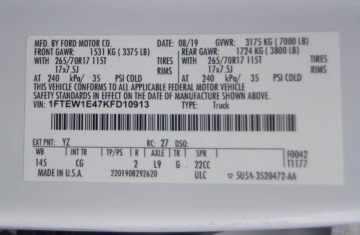 Used 2019 Ford F150 XL w/ Equipment Group 101A Mid AWD/4WD image 37