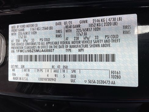 Used 2021 Ford Escape SE image 38