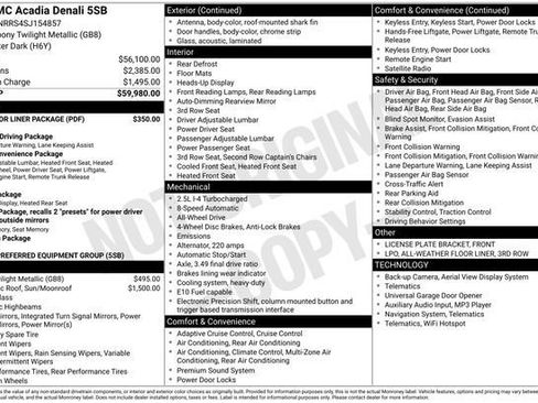 Used 2025 GMC Acadia Denali w/ LPO, Floor Liner Package image 3