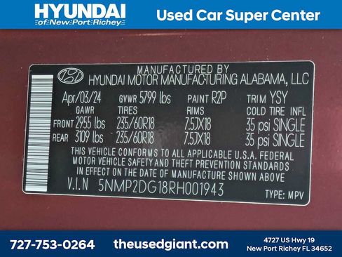 Certified 2024 Hyundai Santa Fe SEL AWD/4WD image 43