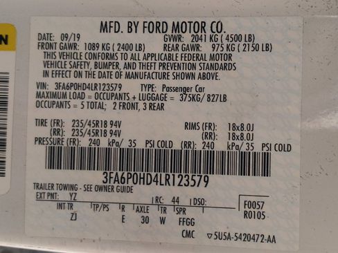 Used 2020 Ford Fusion SE w/ Equipment Group 151A FWD image 33