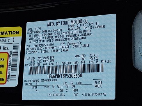 Certified 2023 Ford Mustang GT Premium w/ Equipment Group 401A RWD image 26