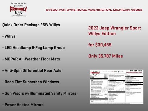 Used 2023 Jeep Wrangler Unlimited Sport AWD/4WD image 3
