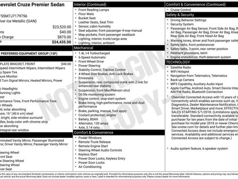 Used 2018 Chevrolet Cruze Premier FWD image 10