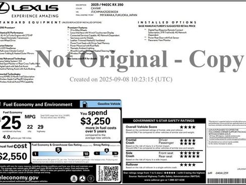 Certified 2025 Lexus RX 350 Premium Plus FWD image 3
