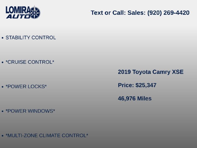 Used 2019 Toyota Camry XSE FWD image 6