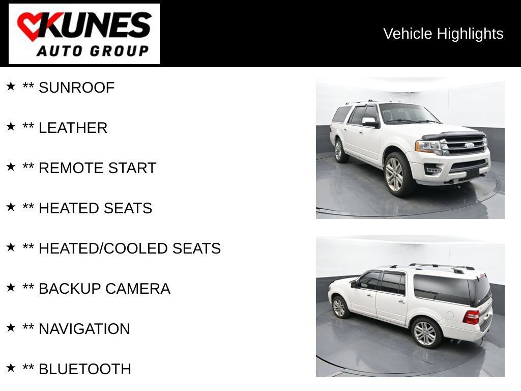 Used 2015 Ford Expedition EL Limited w/ Equipment Group 301A AWD/4WD image 2