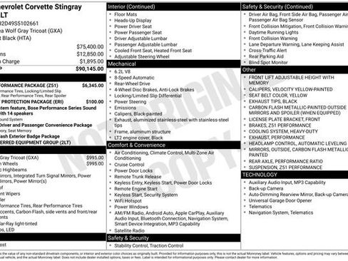 Used 2025 Chevrolet Corvette Stingray Preferred Cpe w/ Z51 Performance Package image 10