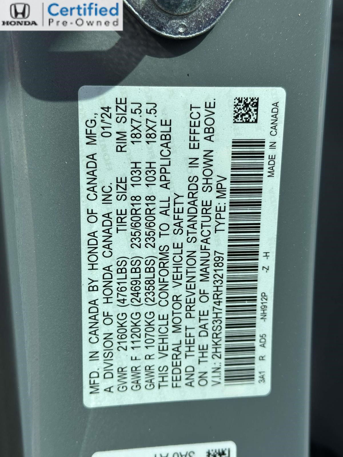 Certified 2024 Honda CR-V EX-L image 30