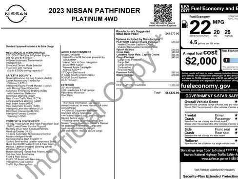Used 2023 Nissan Pathfinder Platinum AWD/4WD image 2
