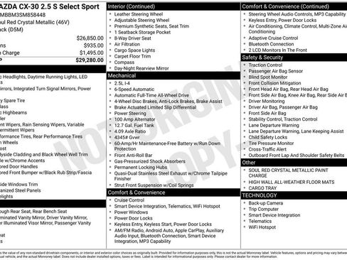 Used 2025 MAZDA CX-30 AWD 2.5 S w/ Select Sport Pkg image 29