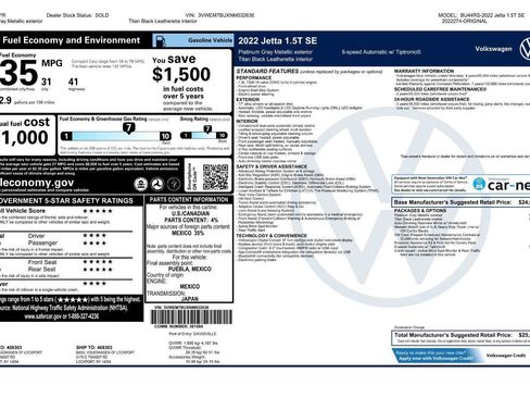 Certified 2022 Volkswagen Jetta SE FWD image 43