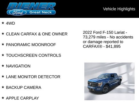 Certified 2022 Ford F150 Lariat AWD/4WD image 9