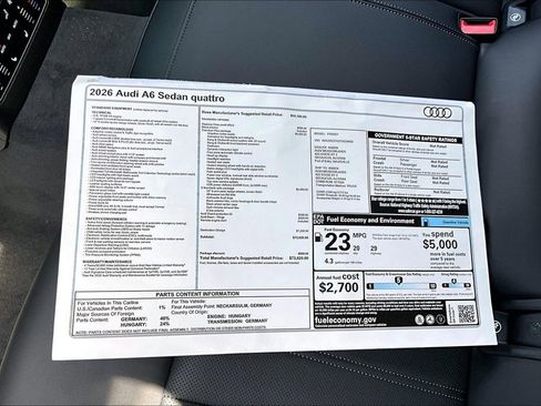 New 2026 Audi A6 Premium Plus AWD/4WD image 14