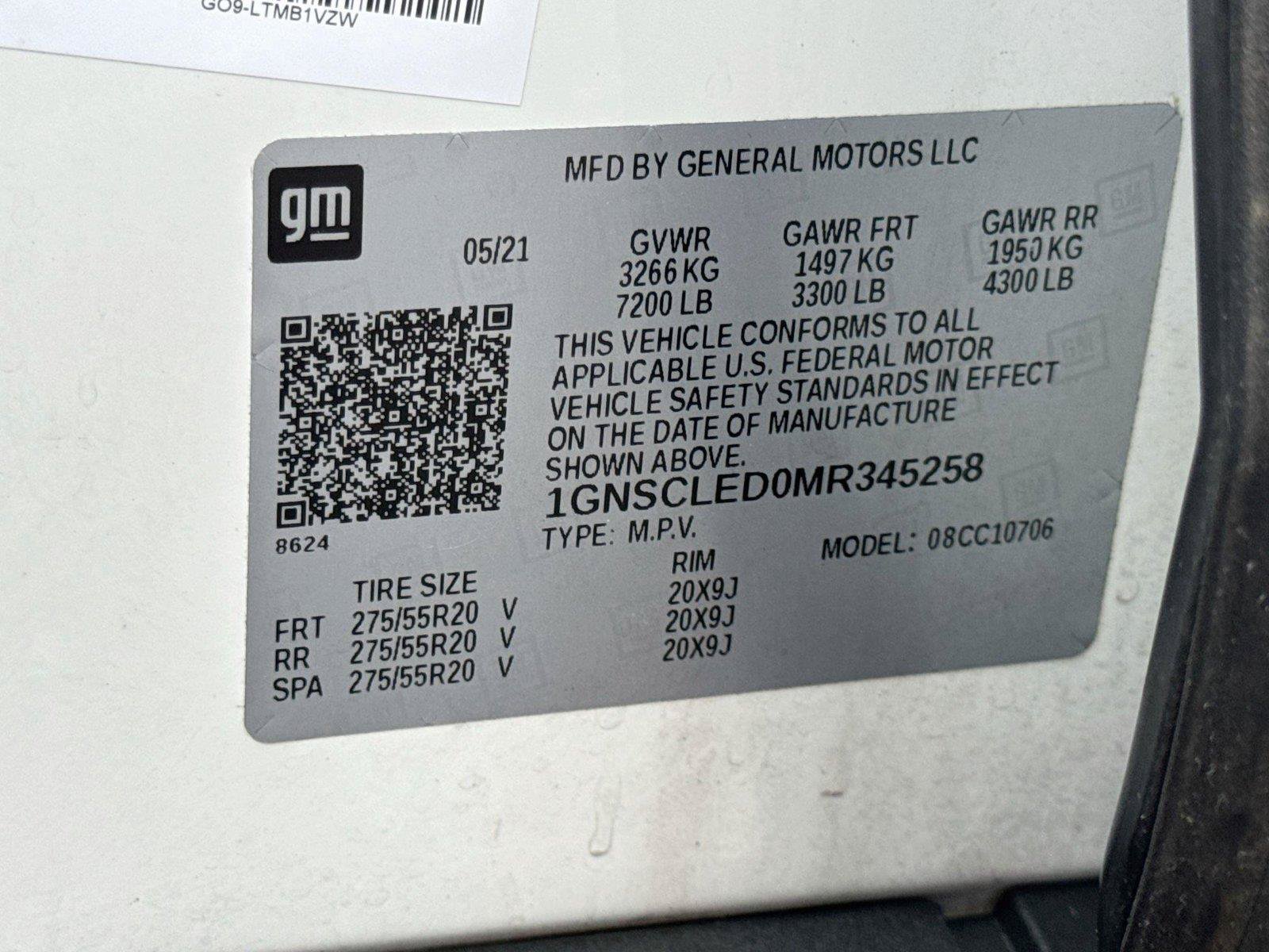 Used 2021 Chevrolet Tahoe 2WD w/ Remote Keyless Entry Package image 34