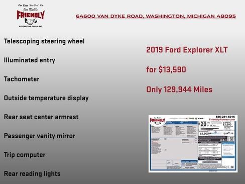 Used 2019 Ford Explorer XLT w/ Equipment Group 201A FWD image 8