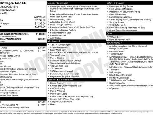 Used 2023 Volkswagen Taos SE w/ Panoramic Sunroof Package FWD image 9