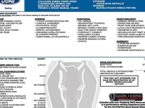 Used 2024 Ford Mustang Dark Horse RWD image 3