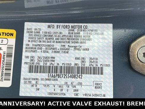 New 2025 Ford Mustang GT Premium w/ 60th Anniversary Package image 33