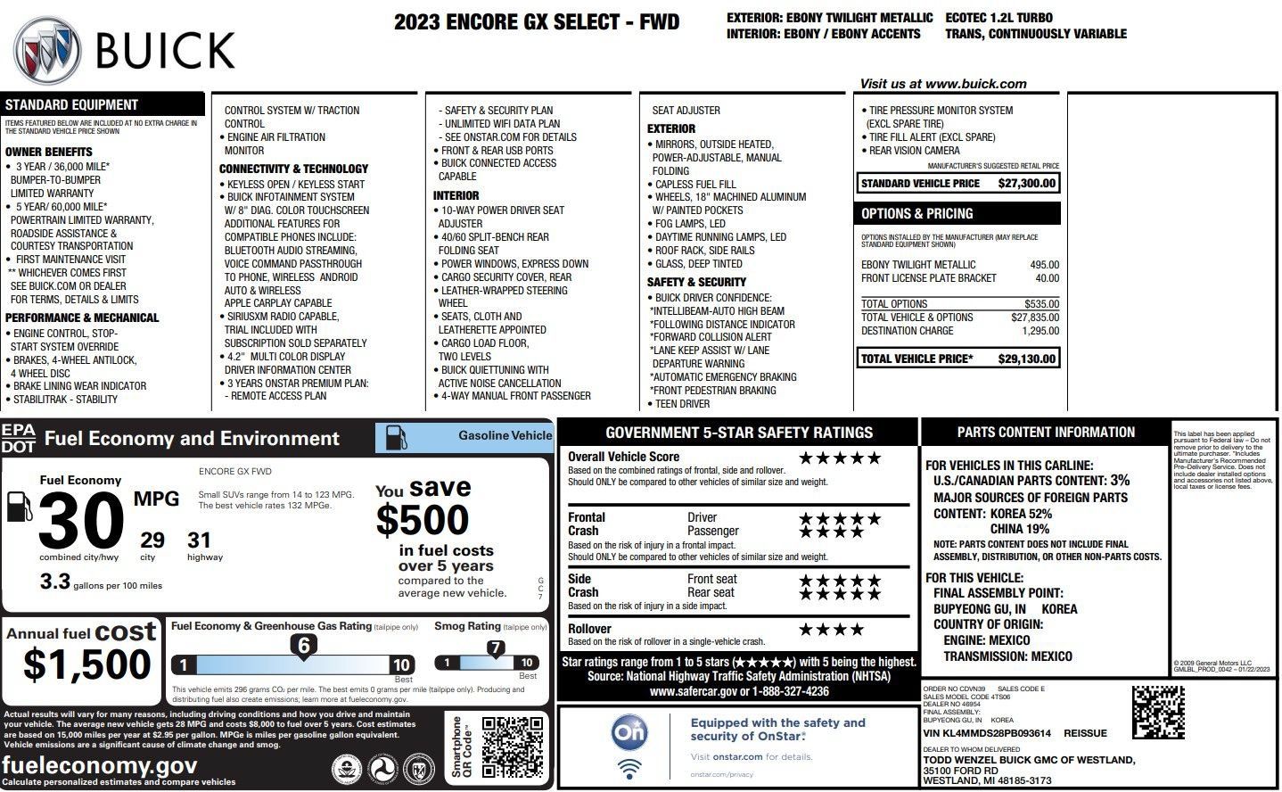 Used 2023 Buick Encore GX Select FWD image 38