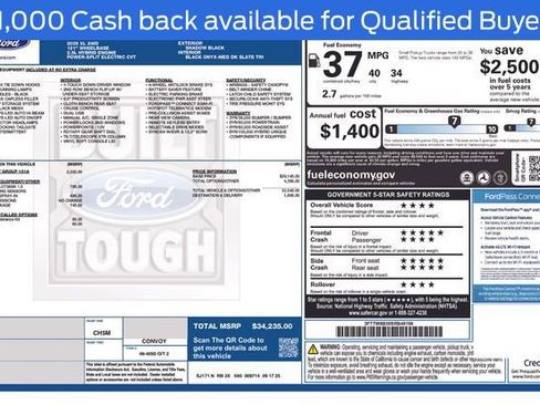 New 2025 Ford Maverick XL w/ Equipment Group 101A image 5