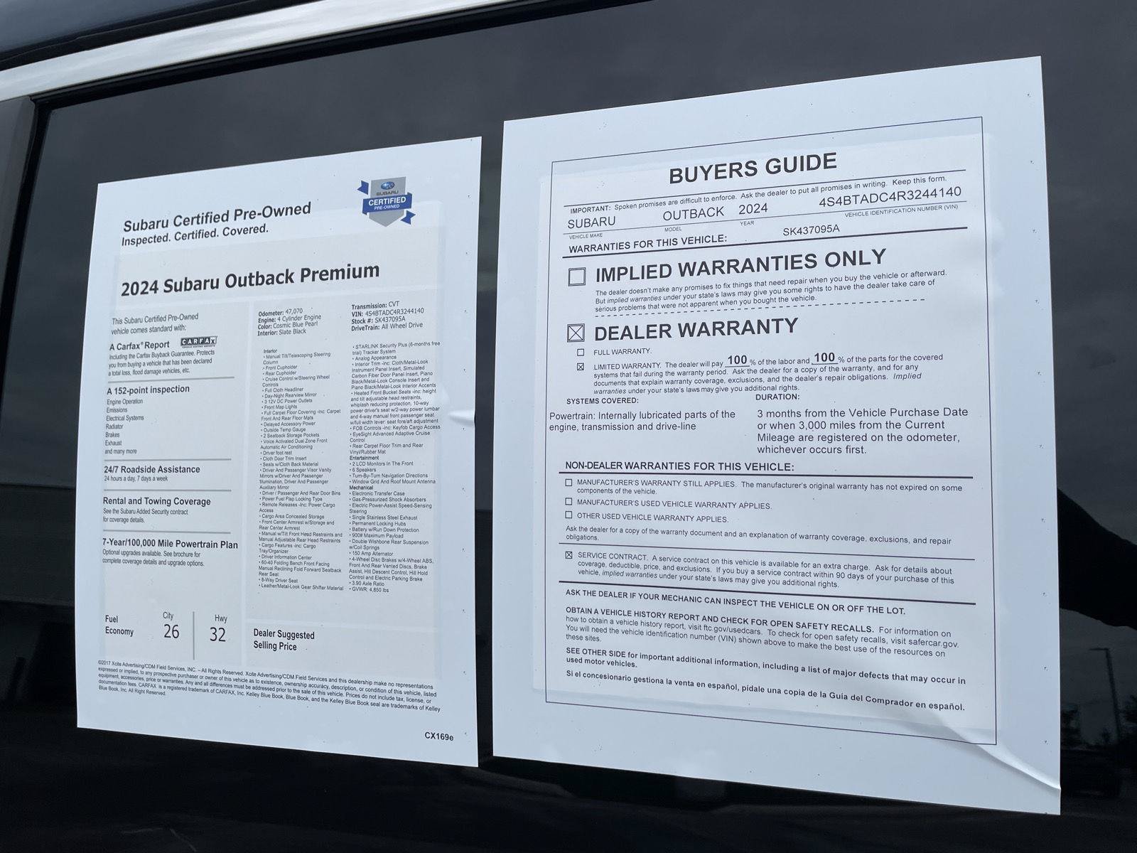 Certified 2024 Subaru Outback Premium w/ Popular Package #1A AWD/4WD image 20