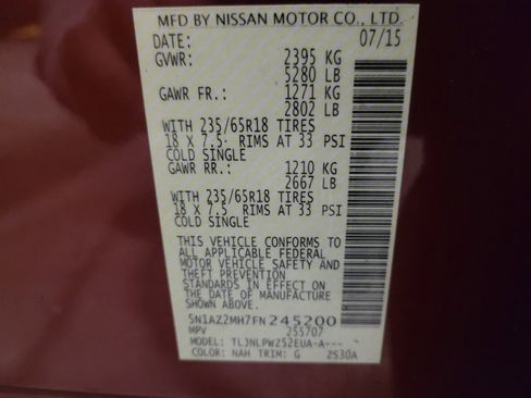 Used 2015 Nissan Murano S w/ Navigation Package AWD/4WD image 33