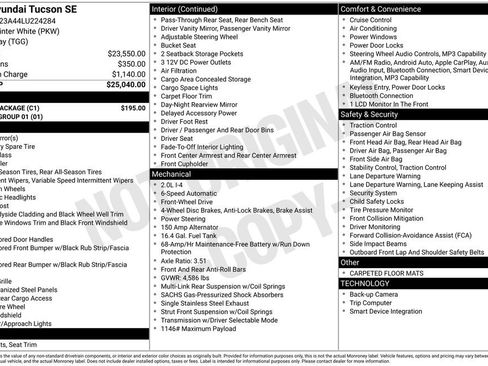 Used 2020 Hyundai Tucson SE w/ Cargo Package FWD image 28