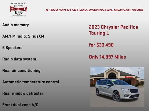 Used 2023 Chrysler Pacifica Touring-L w/ S Appearance Package AWD/4WD image 15