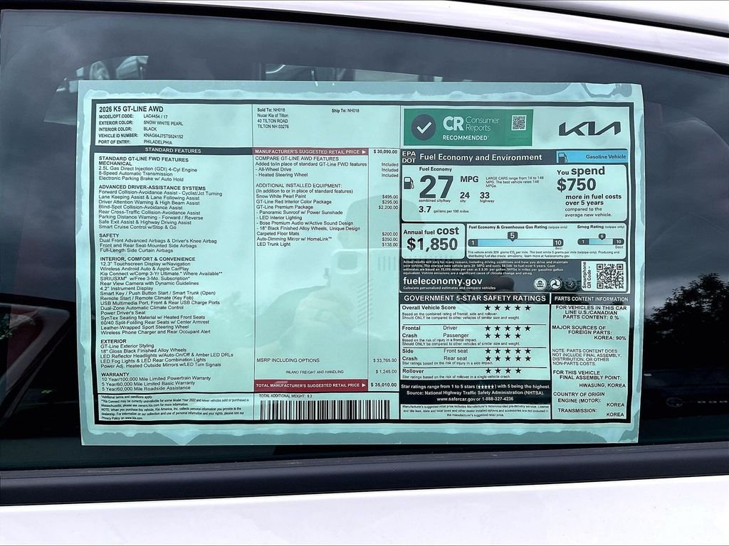 New 2026 Kia K5 GT-Line w/ GT-Line Premium Package AWD/4WD image 16