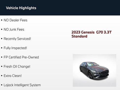 Used 2023 Genesis G70 3.3T w/ Sport Prestige Package AWD/4WD image 3