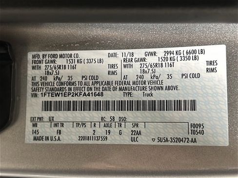 Used 2019 Ford F150 XLT w/ Equipment Group 302A Luxury image 32