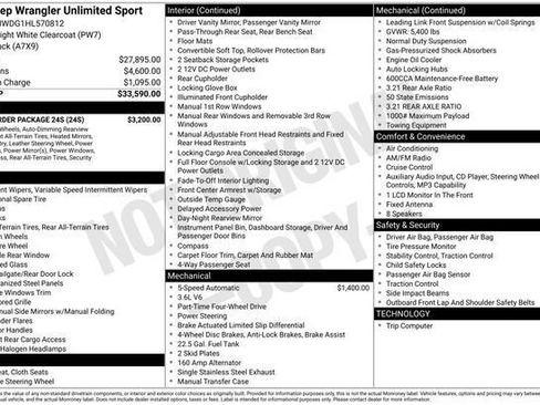 Used 2017 Jeep Wrangler Unlimited Sport w/ Quick Order Package 24S image 3