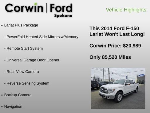 Used 2014 Ford F150 Lariat w/ Equipment Group 502A Luxury image 11
