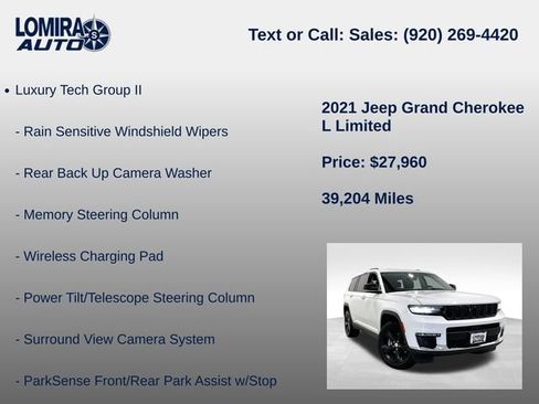 Used 2021 Jeep Grand Cherokee L Limited w/ Luxury Tech Group II AWD/4WD image 21