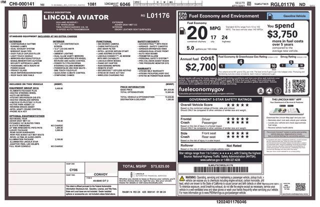 Used 2024 Lincoln Aviator Reserve w/ Equipment Group 201A AWD/4WD image 12