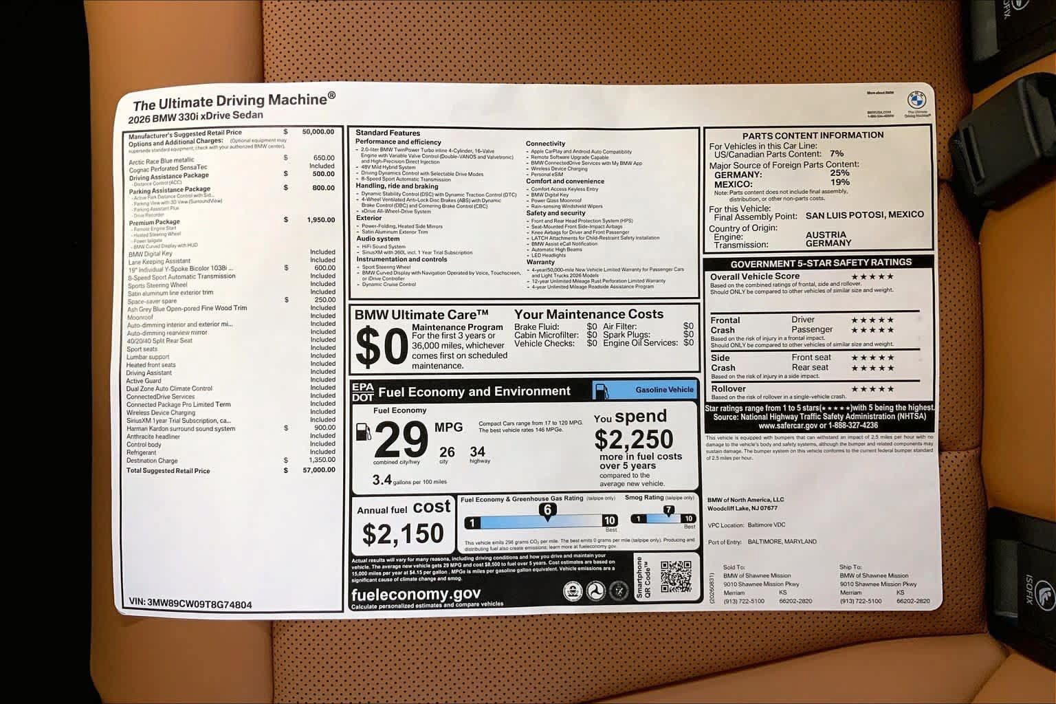 New 2026 BMW 330i xDrive Sedan w/ Premium Package AWD/4WD image 22