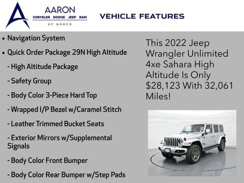 Used 2022 Jeep Wrangler Unlimited Sahara AWD/4WD image 4