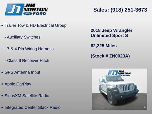 Used 2018 Jeep Wrangler Unlimited Sport S AWD/4WD image 18