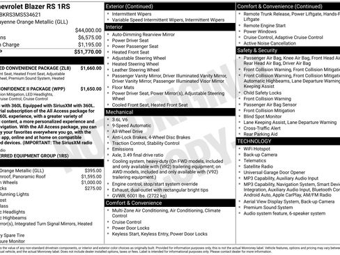 Used 2021 Chevrolet Blazer RS w/ Enhanced Convenience Package AWD/4WD image 17