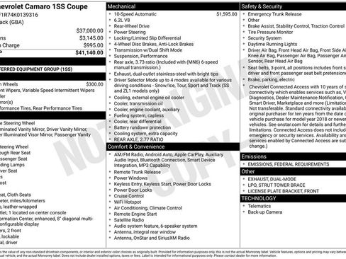 Used 2019 Chevrolet Camaro SS image 2