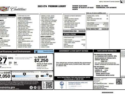 Used 2023 Cadillac CT4 Premium Luxury w/ Climate Package RWD image 5