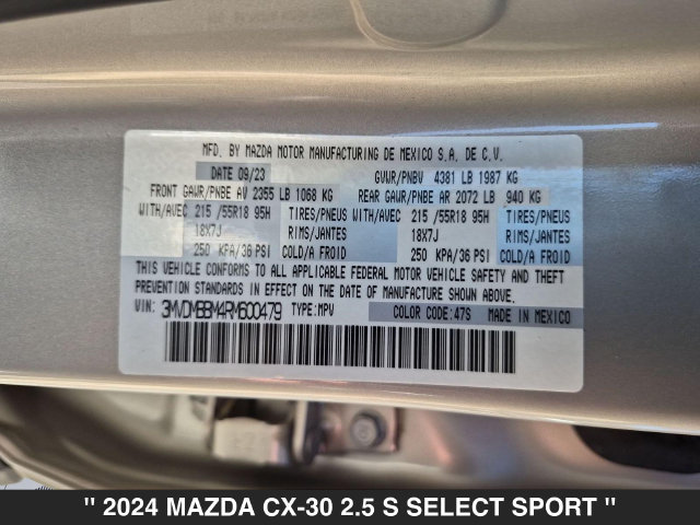 Used 2024 MAZDA CX-30 AWD 2.5 S w/ Select Sport Pkg image 33