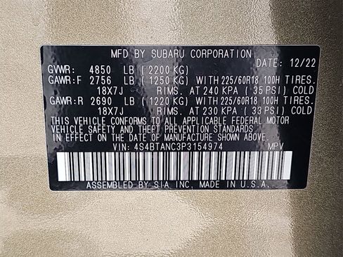 Certified 2023 Subaru Outback Limited image 39