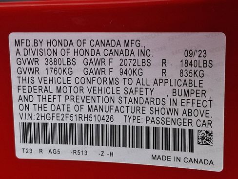 Certified 2024 Honda Civic Sport image 29