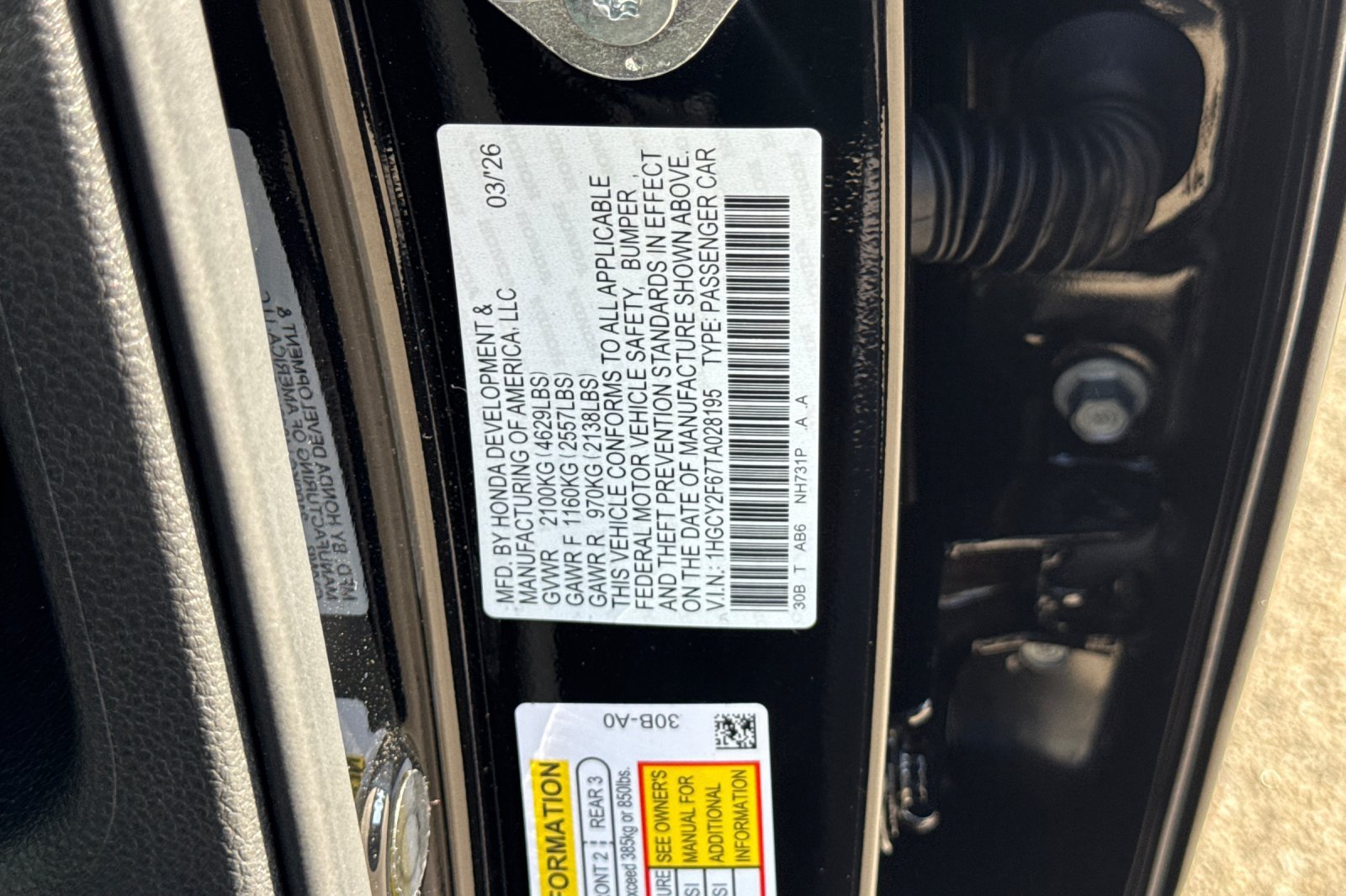 Certified 2026 Honda Accord EX-L image 27