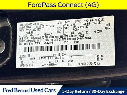 Certified 2020 Ford F150 XL w/ Equipment Group 101A Mid AWD/4WD image 35