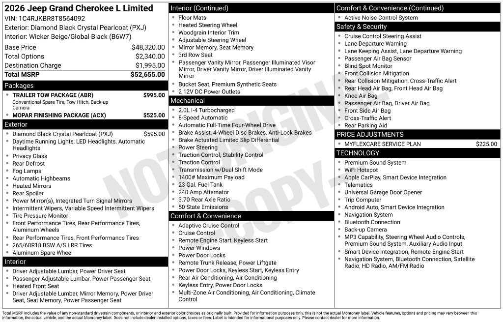 New 2026 Jeep Grand Cherokee L Limited w/ Trailer Tow Package AWD/4WD image 45
