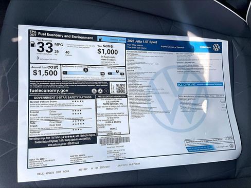 New 2026 Volkswagen Jetta Sport FWD image 21